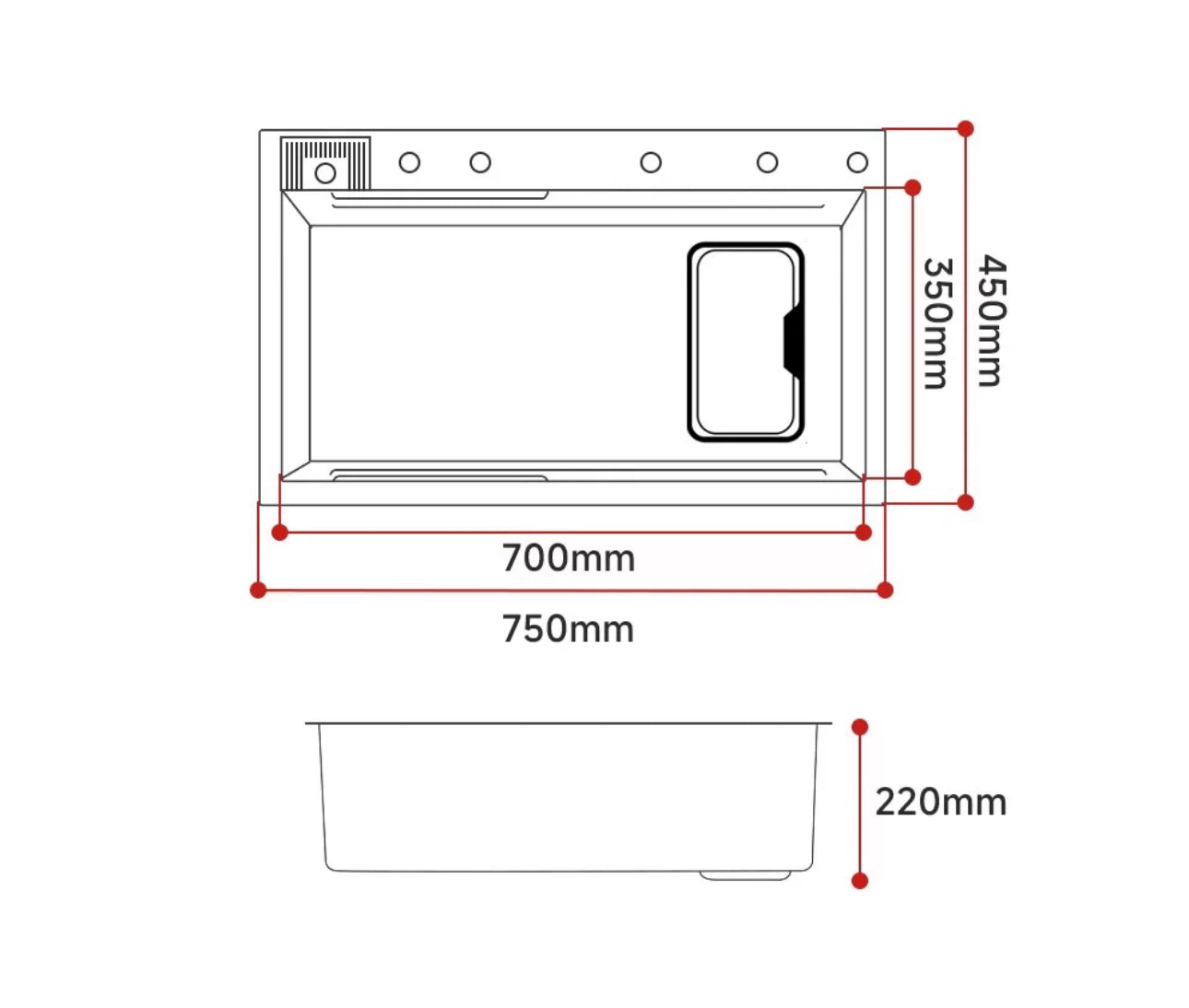 Multi-functional kitchen sink Chrome