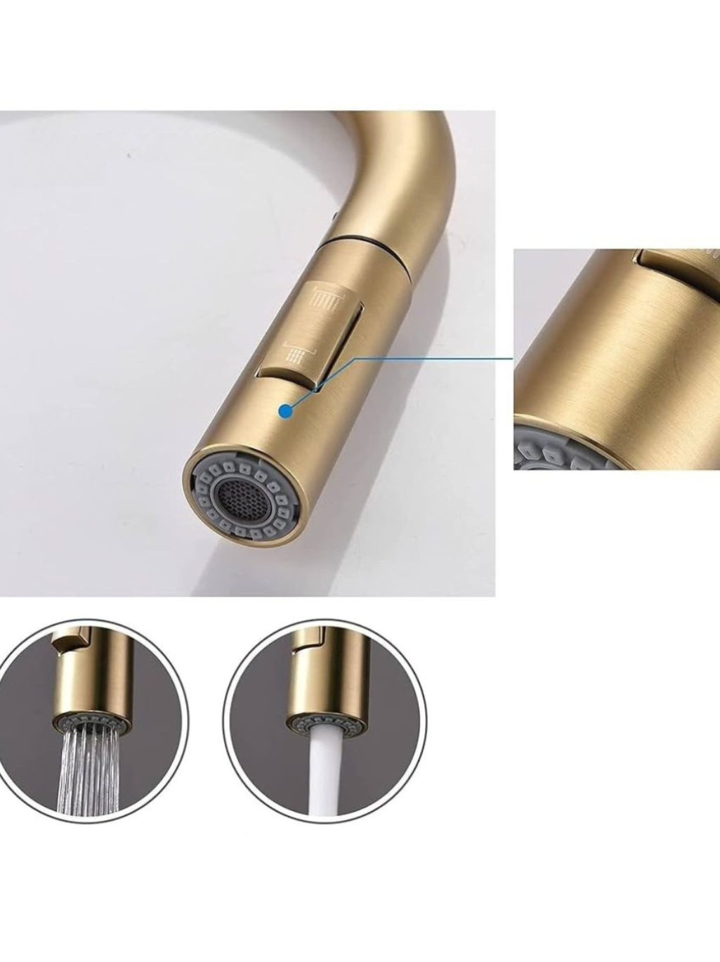 Kitchen Pull Faucet- Gold