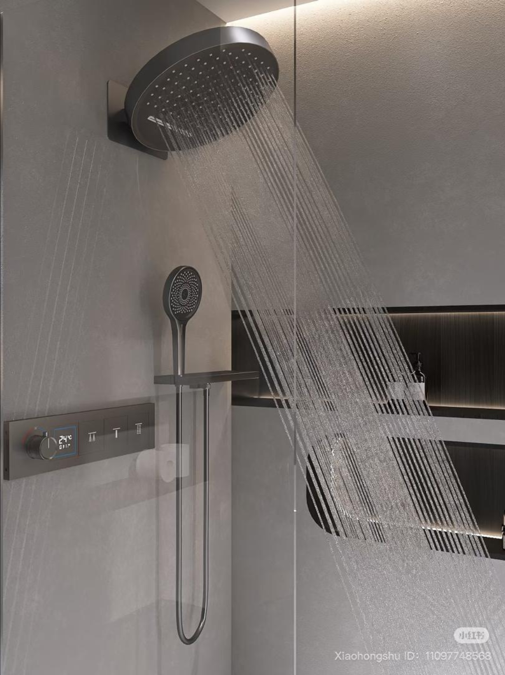 Lux Gunmetal Grey Shower