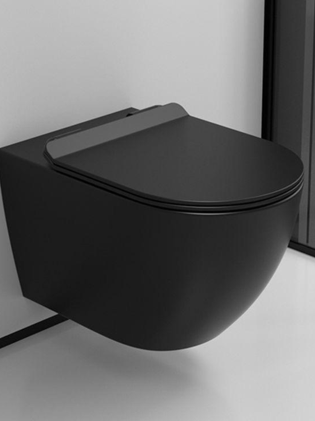 Wall-Mounted Toilet - Matte Black