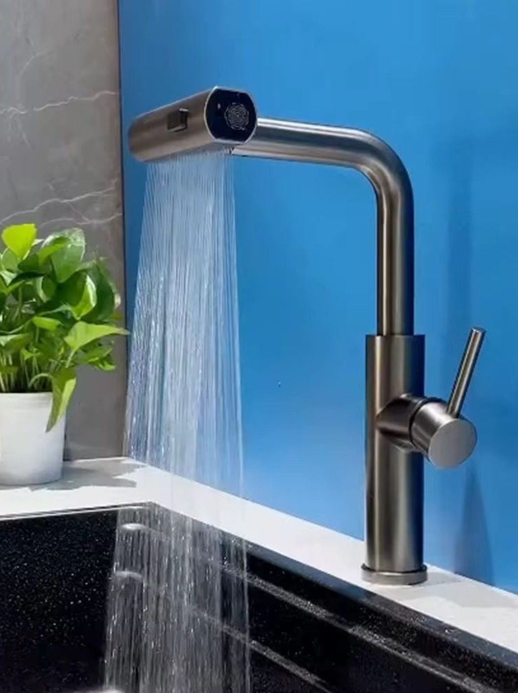 Rainfall Kitchen Tap Gun Grey