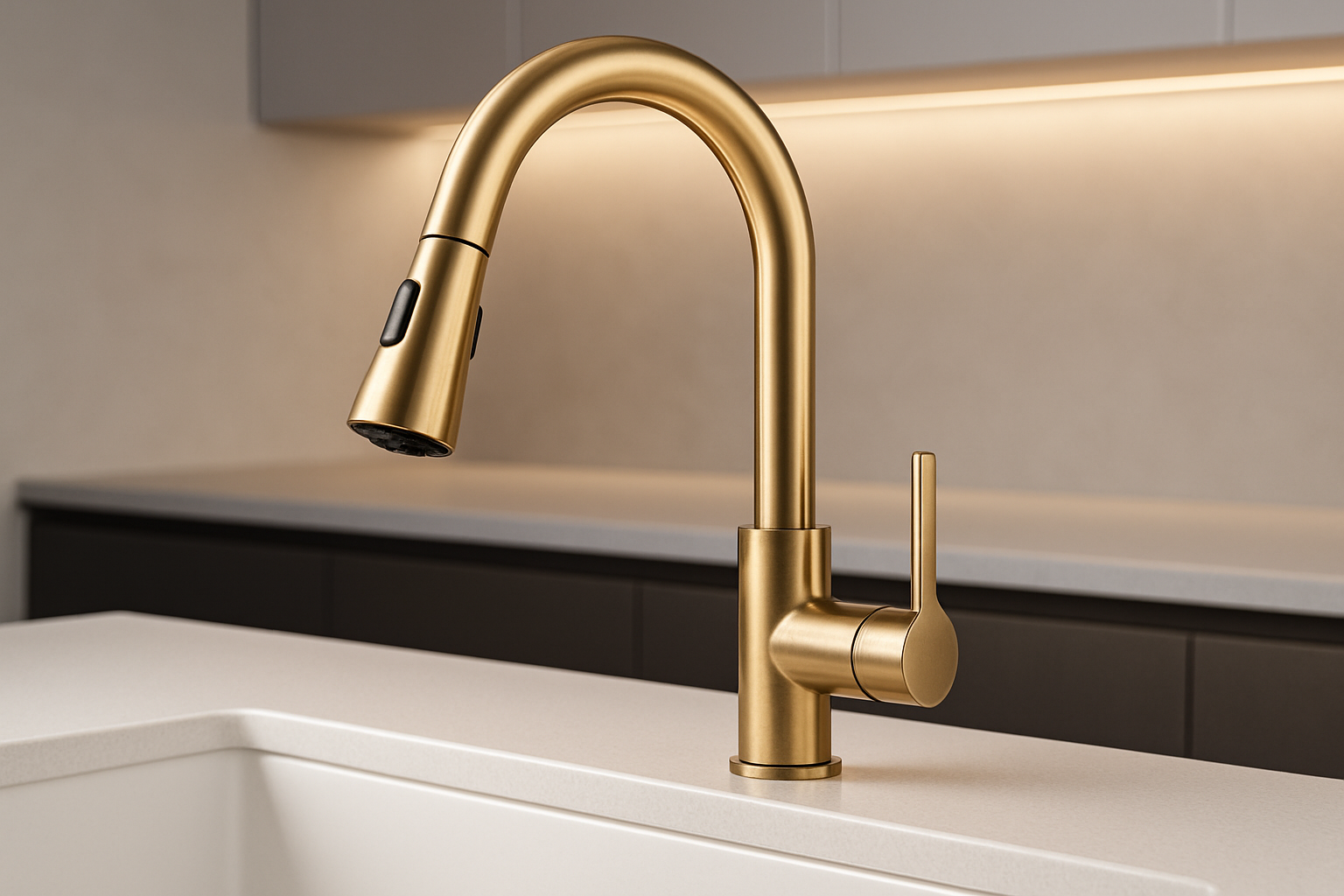 Kitchen Pull Faucet- Gold
